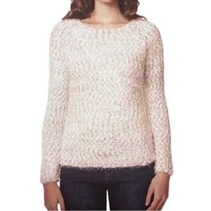 Buffalo David Bitton Eyelash Scoop Neck Sweater Size L Pink Color.